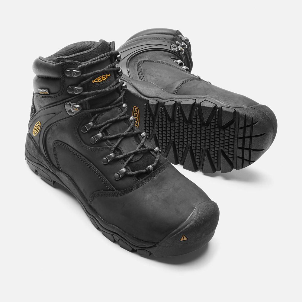 Keen Laarzen Heren Zwart - Louisville 6\" (Steel Toe) - 86794-TZOW